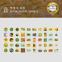 Load image into Gallery viewer, Vintage Style Stickers in a Tin Box (100pcs) - Original Kawaii Pen