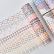 Load image into Gallery viewer, Basic Color Plaid Masking Tape Sets