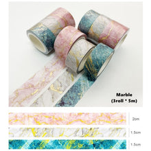 Load image into Gallery viewer, Gold Foiled Nature Washi Tape Set