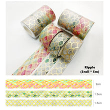 Load image into Gallery viewer, Gold Foiled Nature Washi Tape Set