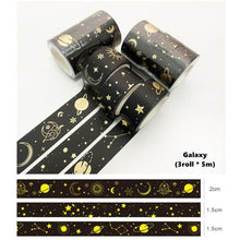 Load image into Gallery viewer, Gold Foiled Nature Washi Tape Set