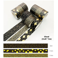 Load image into Gallery viewer, Gold Foiled Nature Washi Tape Set