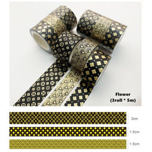 Load image into Gallery viewer, Gold Foiled Nature Washi Tape Set