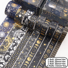 Load image into Gallery viewer, Universe & Floret Gold Foiled Masking Tape Sets - Limited Edition - Original Kawaii Pen