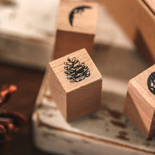 Load image into Gallery viewer, Phases of Moon & Plant Atlas Rubber Stamp Set (7pcs)