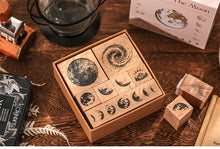 Load image into Gallery viewer, Phases of Moon & Plant Atlas Rubber Stamp Set (7pcs)