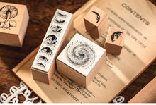 Load image into Gallery viewer, Phases of Moon & Plant Atlas Rubber Stamp Set (7pcs)