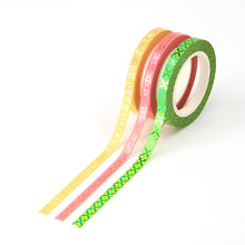 Load image into Gallery viewer, Colorful Gold Foiled Slim Washi Tape Set (3pcs)