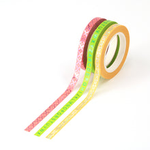 Load image into Gallery viewer, Colorful Gold Foiled Slim Washi Tape Set (3pcs)