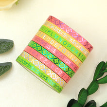 Load image into Gallery viewer, Colorful Gold Foiled Slim Washi Tape Set (3pcs)