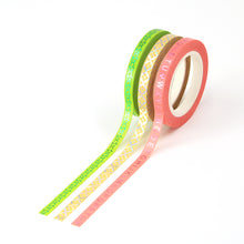 Load image into Gallery viewer, Colorful Gold Foiled Slim Washi Tape Set (3pcs)
