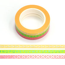 Load image into Gallery viewer, Colorful Gold Foiled Slim Washi Tape Set (3pcs)