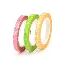 Load image into Gallery viewer, Colorful Gold Foiled Slim Washi Tape Set (3pcs)