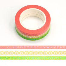 Load image into Gallery viewer, Colorful Gold Foiled Slim Washi Tape Set (3pcs)