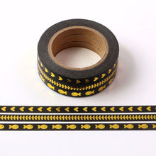 Load image into Gallery viewer, Colorful Gold Foiled Slim Washi Tape Set (3pcs)