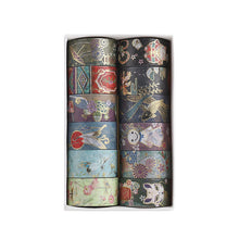 Load image into Gallery viewer, Japanese Culture Gold Foiled Washi Tape Set (12pcs)