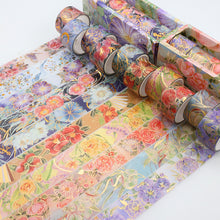 Load image into Gallery viewer, Vintage Style Gold Foiled Blossom Masking Tape Set