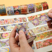 Load image into Gallery viewer, Vintage Style Gold Foiled Blossom Masking Tape Set