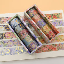 Load image into Gallery viewer, Vintage Style Gold Foiled Blossom Masking Tape Set