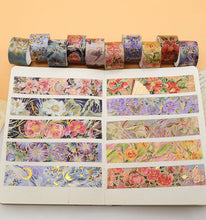Load image into Gallery viewer, Vintage Style Gold Foiled Blossom Masking Tape Set