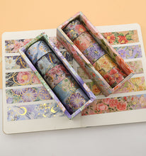 Load image into Gallery viewer, Vintage Style Gold Foiled Blossom Masking Tape Set