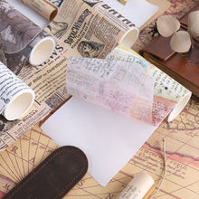 Load image into Gallery viewer, Vintage Style Newspaper Extra Wide Masking Tape Set - Original Kawaii Pen