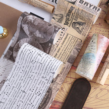 Load image into Gallery viewer, Vintage Style Newspaper Extra Wide Masking Tape Set - Original Kawaii Pen