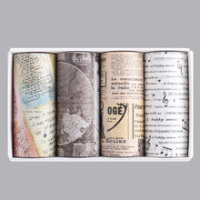 Load image into Gallery viewer, Vintage Style Newspaper Extra Wide Masking Tape Set - Original Kawaii Pen