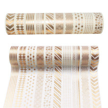 Load image into Gallery viewer, White & Gold Washi Tape Set