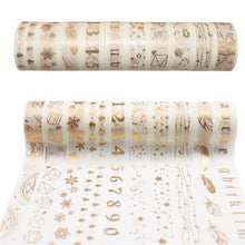 Load image into Gallery viewer, White & Gold Washi Tape Set