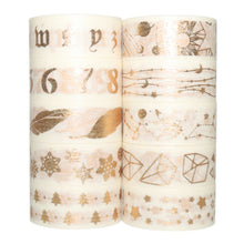 Load image into Gallery viewer, White & Gold Washi Tape Set