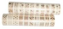 Load image into Gallery viewer, White & Gold Washi Tape Set