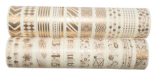 Load image into Gallery viewer, White & Gold Washi Tape Set