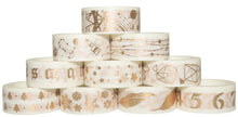 Load image into Gallery viewer, White & Gold Washi Tape Set