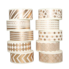 Load image into Gallery viewer, White & Gold Washi Tape Set