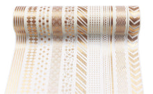 Load image into Gallery viewer, White & Gold Washi Tape Set
