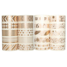 Load image into Gallery viewer, White & Gold Washi Tape Set
