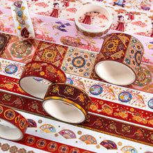 Load image into Gallery viewer, Japanese Vintage Style Foiled Masking Tapes (8-Designs)