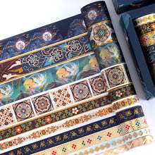 Load image into Gallery viewer, Japanese Vintage Style Foiled Masking Tapes (8-Designs)