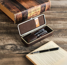 Load image into Gallery viewer, Heritage Trio Genuine Leather Pen Case – Handmade Edition
