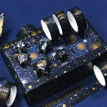 Load image into Gallery viewer, Mystic Gold Foil Washi Tape Set – Wide Craft Edition
