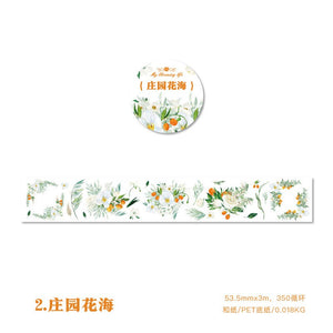 Vintage Flower Sea Decorative Masking Washi Tape