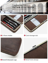 Load image into Gallery viewer, Heritage Trio Genuine Leather Pen Case – Handmade Edition
