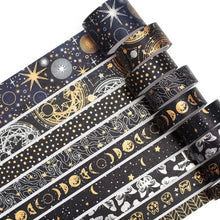 Load image into Gallery viewer, Mystic Gold Foil Washi Tape Set – Wide Craft Edition
