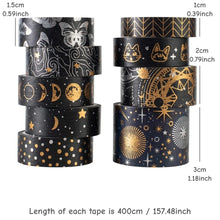 Load image into Gallery viewer, Mystic Gold Foil Washi Tape Set – Wide Craft Edition
