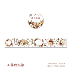 Vintage Flower Sea Decorative Masking Washi Tape