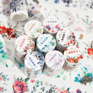 Vintage Flower Sea Decorative Masking Washi Tape
