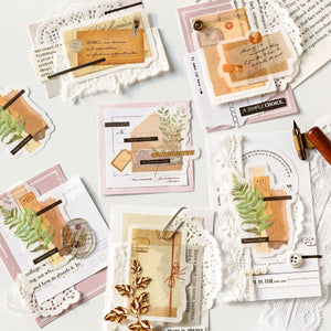 Old Note Paper Stickers Vintage Style Old Paper Decorative Stickers – Original Kawaii Pen