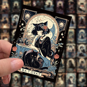 Midnight Feline Fantasy Stickers