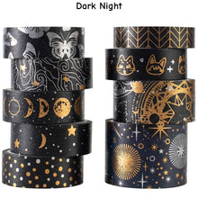 Load image into Gallery viewer, Mystic Gold Foil Washi Tape Set – Wide Craft Edition
